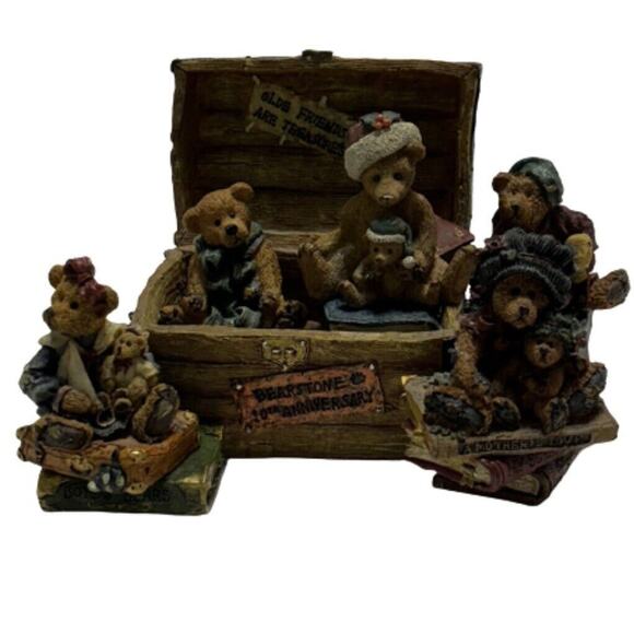 Boyds Bears Anniversary Collector's Edition Bailey's Ol' Trunk Figurines 2002 - Picture 1 of 12